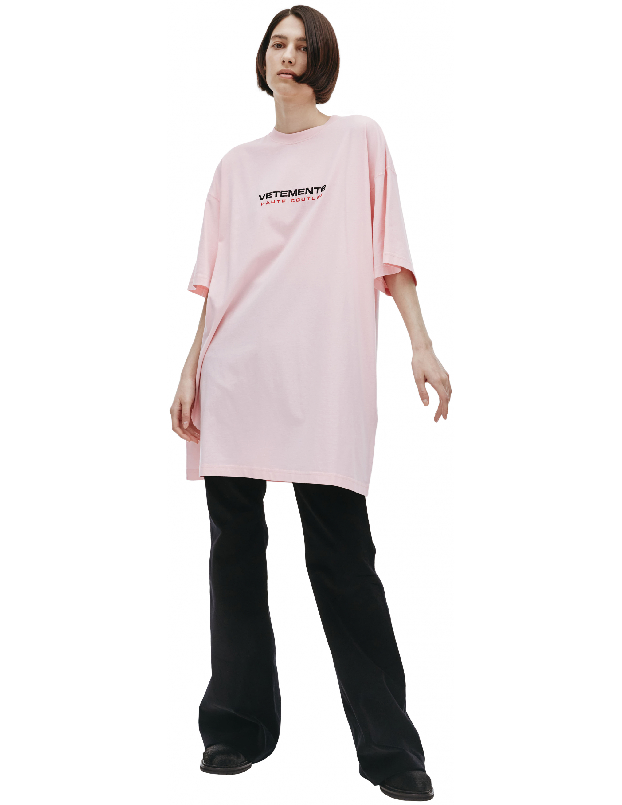 Розовая футболка с вышивкой Haute Couture Vetements UE51TR470P/1610, размер XL;L;M UE51TR470P/1610 - фото 1