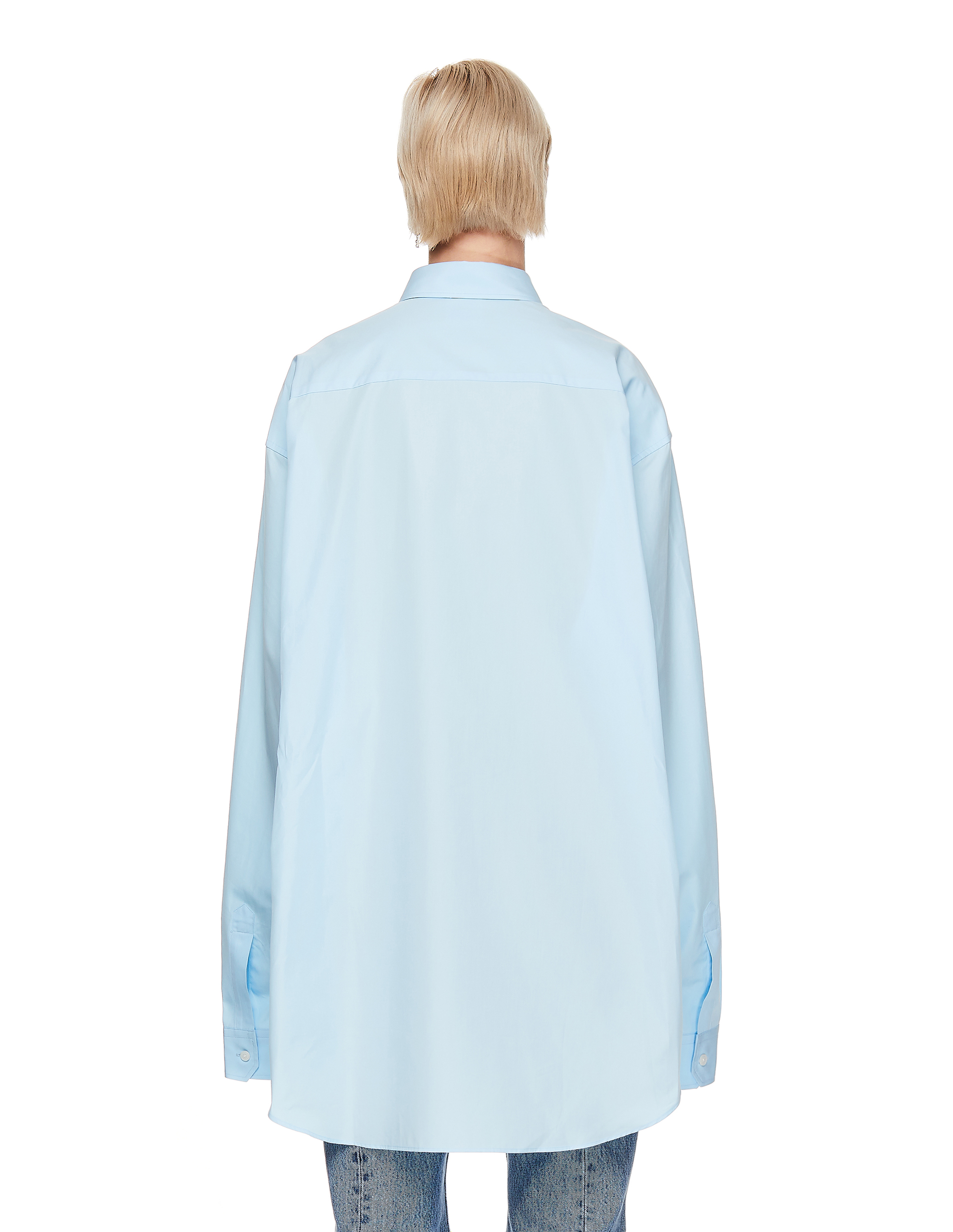 Голубая рубашка с логотипом Vetements UE51SH300L/1004, размер XL;L;M UE51SH300L/1004 - фото 3