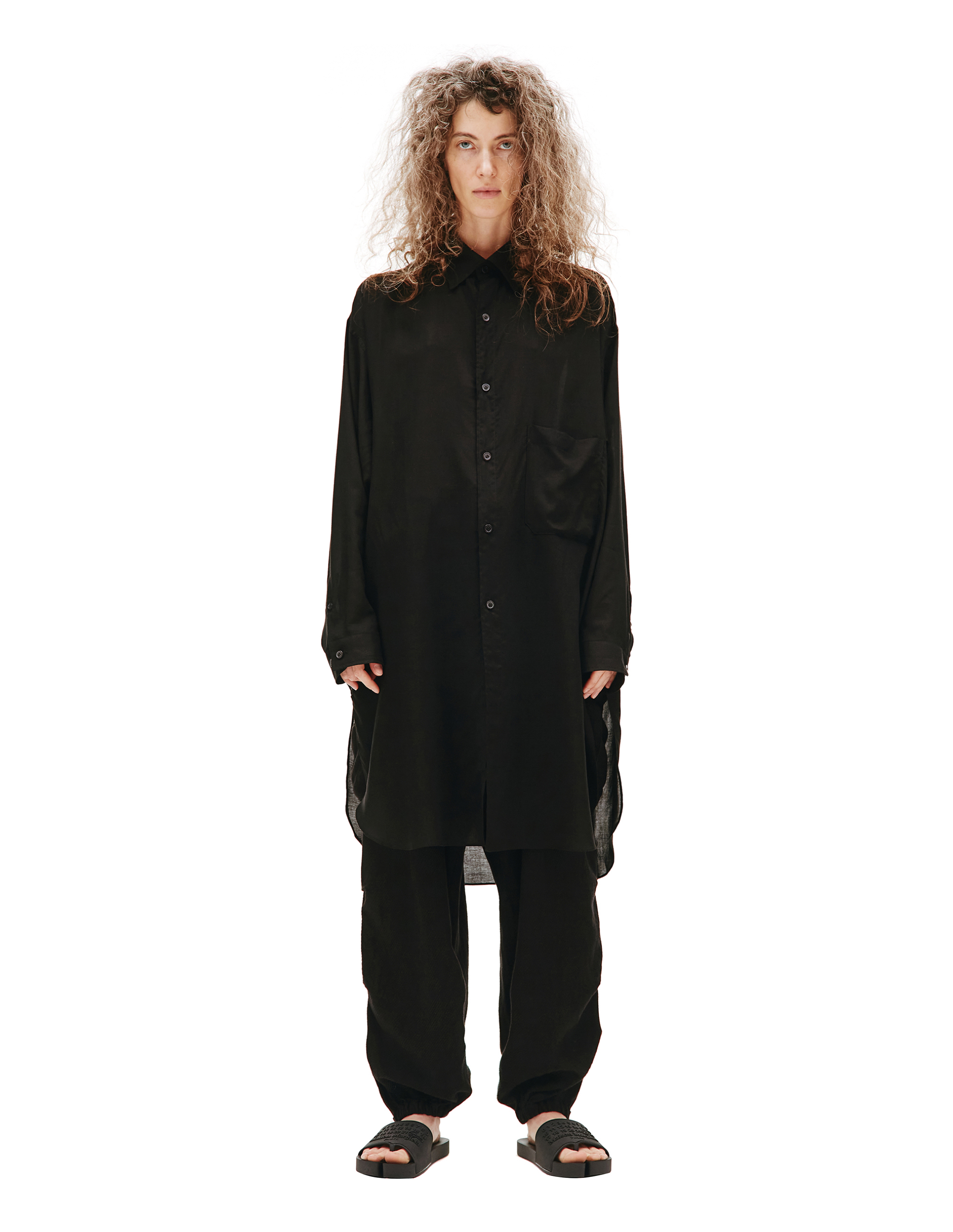 Удлиненная прозрачная рубашка Yohji Yamamoto ND-B52-213-1, размер 2 - фото 1