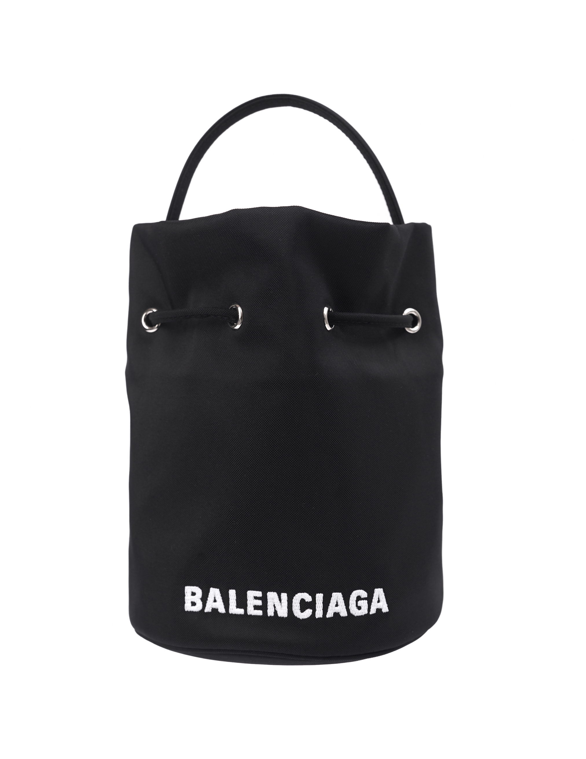 Черная сумка-ведро Wheel XS Balenciaga 656682/H854N/1060, размер One Size
