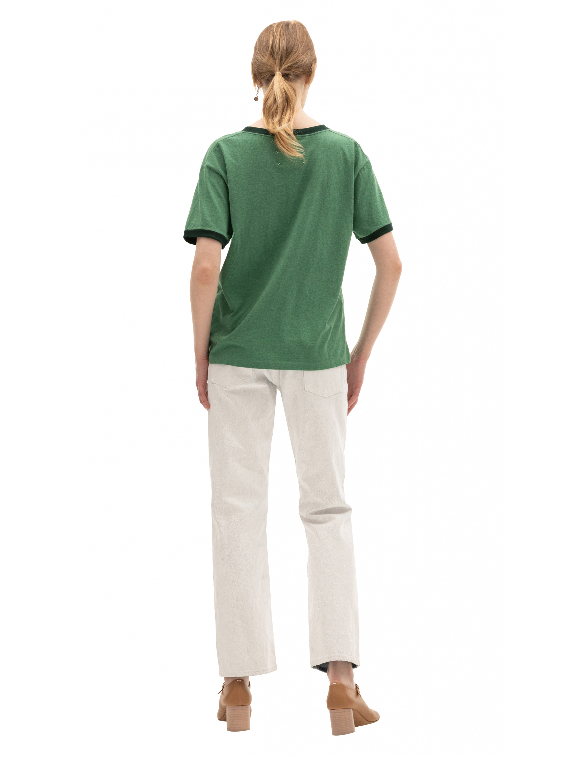 Зеленая футболка c вышивкой логотипа Maison Margiela S50GC0660/S23984/626M, размер 52;50 S50GC0660/S23984/626M - фото 3