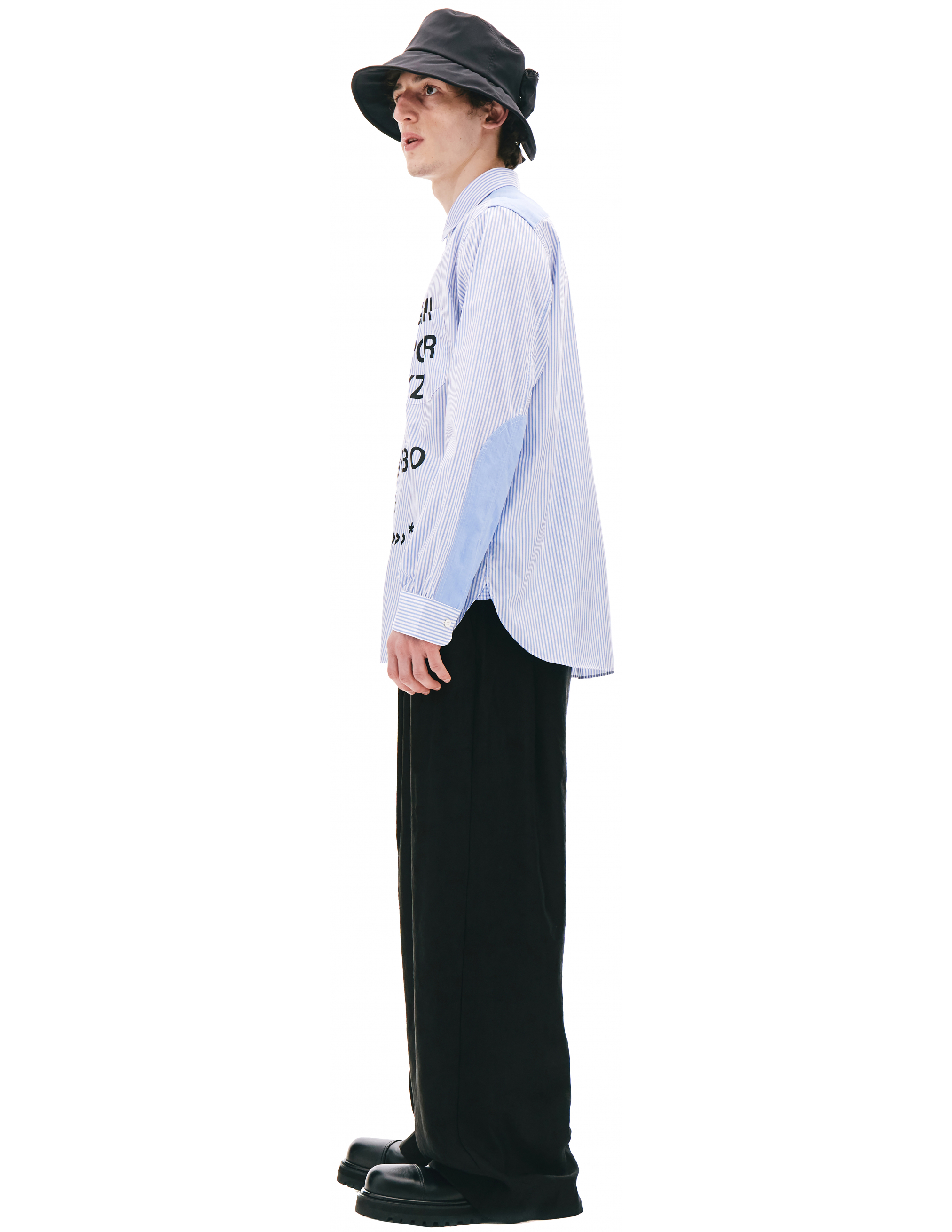 Голубая рубашка в полоску Junya Watanabe WG-B007-051-1, размер XL - фото 2